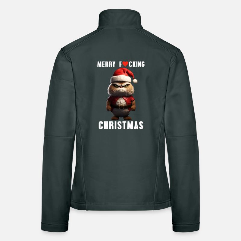 Joyeux Noël Grim Cat Noël Veste en tissu softshell Femme