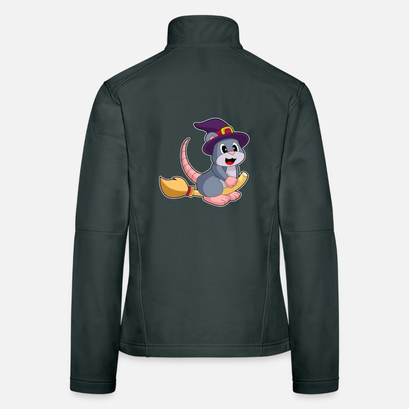 Balai Sorcière Souris Veste en tissu softshell Femme