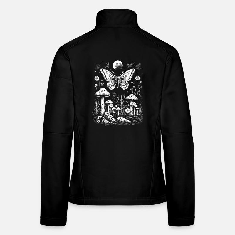 Fairycore Cottagecore Esthétique Fée Grunge Champignons Veste en tissu softshell Femme