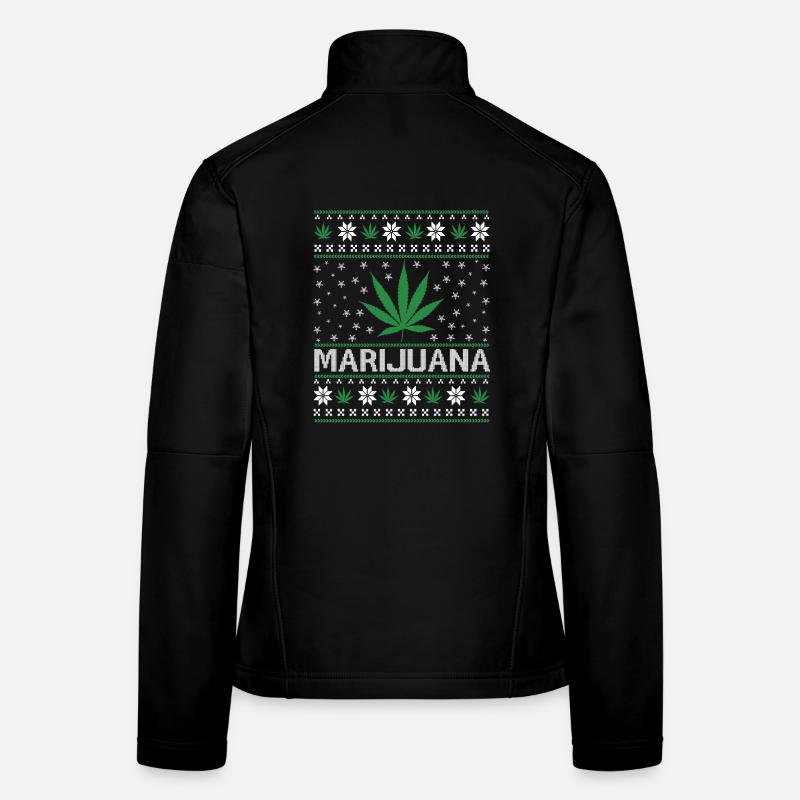 Noël de la marijuana, joyeux Noël Veste en tissu softshell Femme