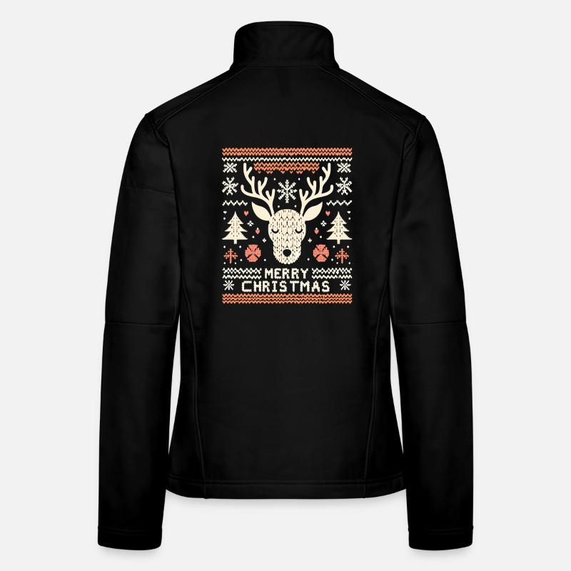 Pull de Noël moche renne Veste en tissu softshell Femme