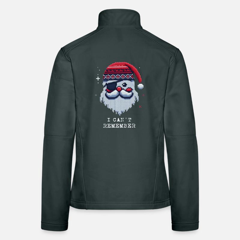 Weihnachtsmann mit Augenklappe Strickmuster Frauen Softshelljacke