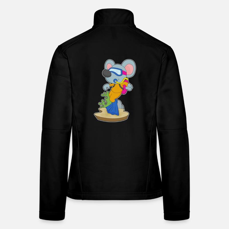 Souris Plongeur Bouteille d’oxygène Plongée Veste en tissu softshell Femme