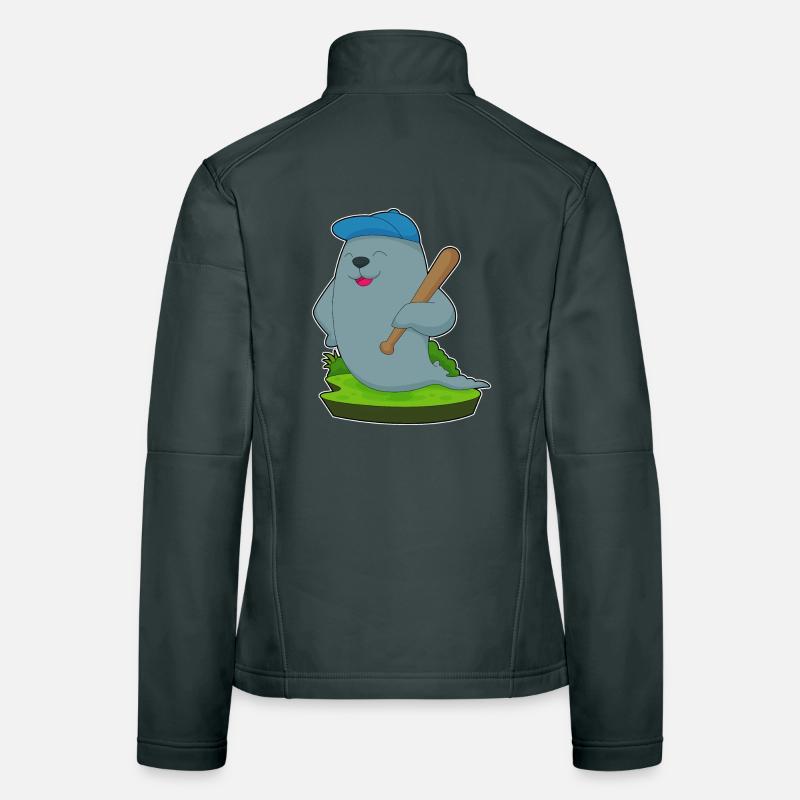 Seal Baseball Baseball Bat Women's Softshell Jacket