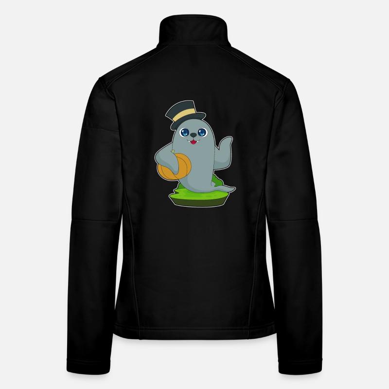 Citrouille d'Halloween scellée Veste en tissu softshell Femme
