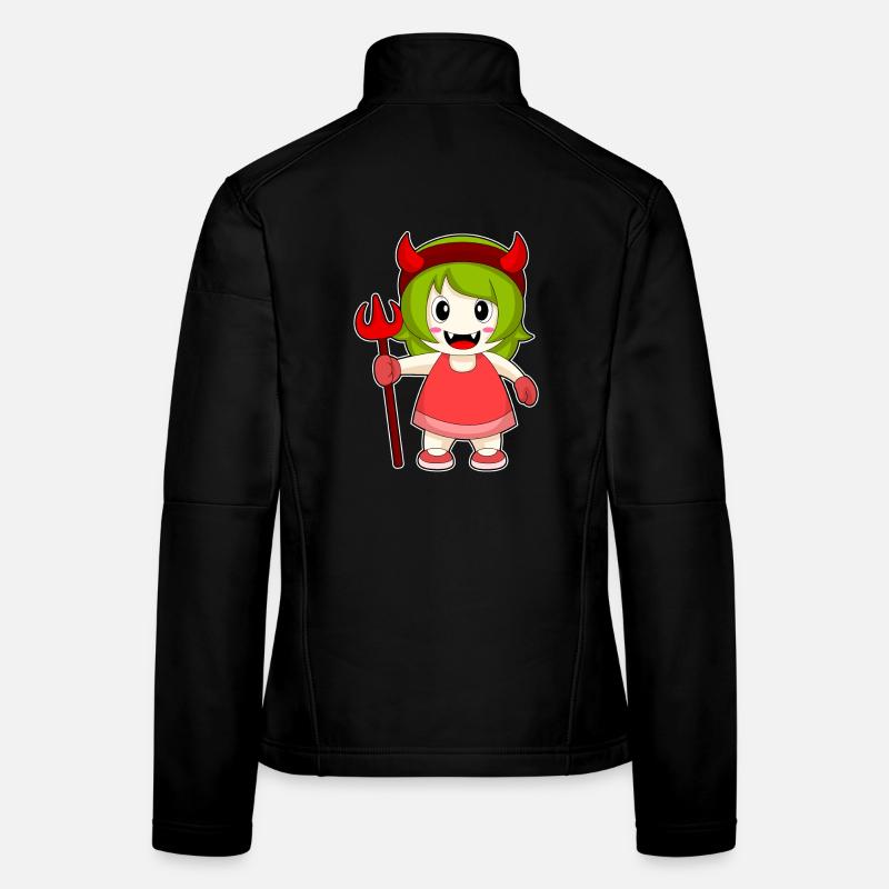 Mädchen Halloween Teufel Dreizack Frauen Softshelljacke