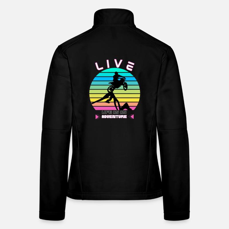 Das Leben als Abenteuer erleben - Moto Cross - Frauen Softshelljacke - Schwarz