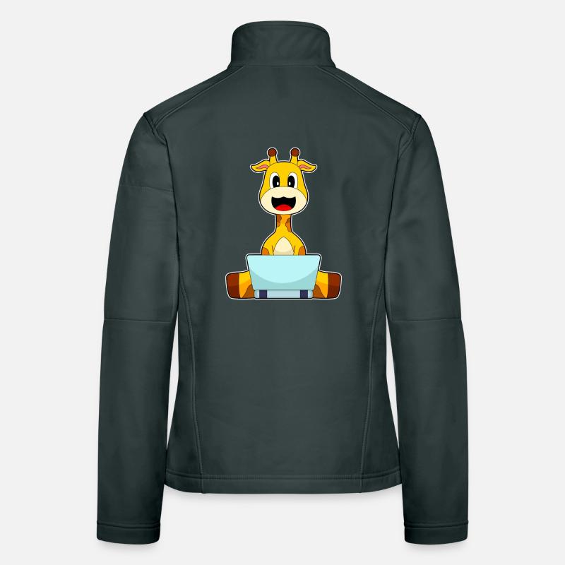 Ordinateur portable girafe Veste en tissu softshell Femme