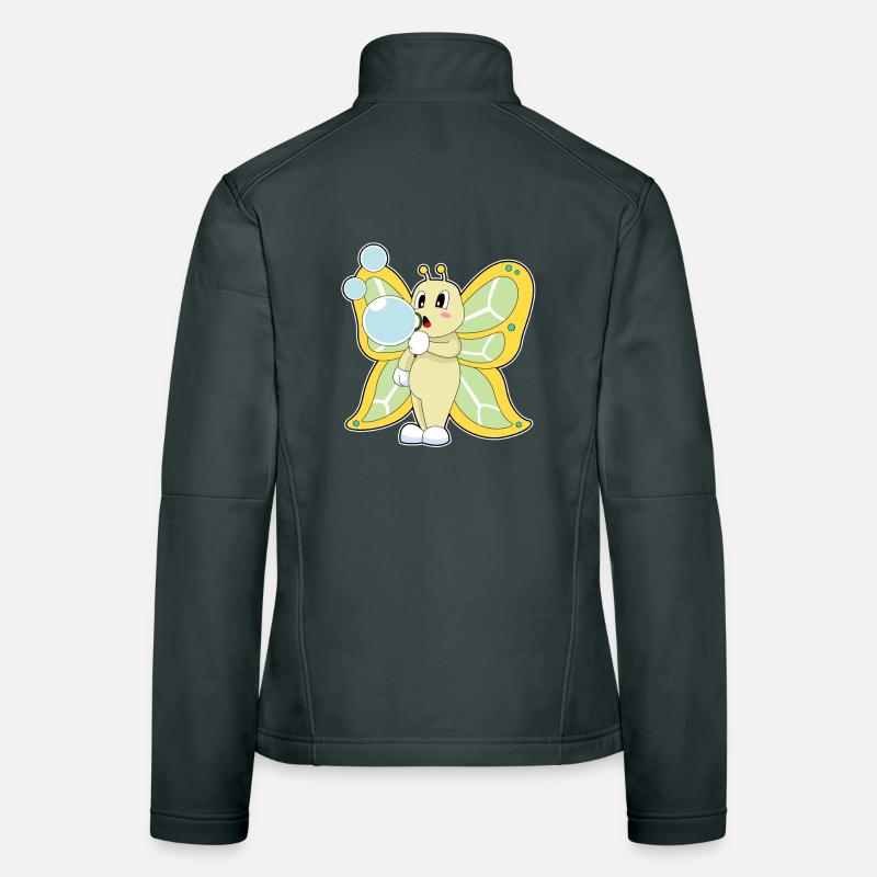 Bulles de savon papillon Veste en tissu softshell Femme