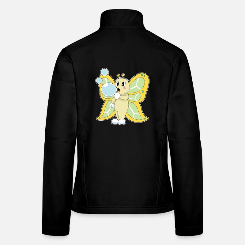 Bulles de savon papillon Veste en tissu softshell Femme