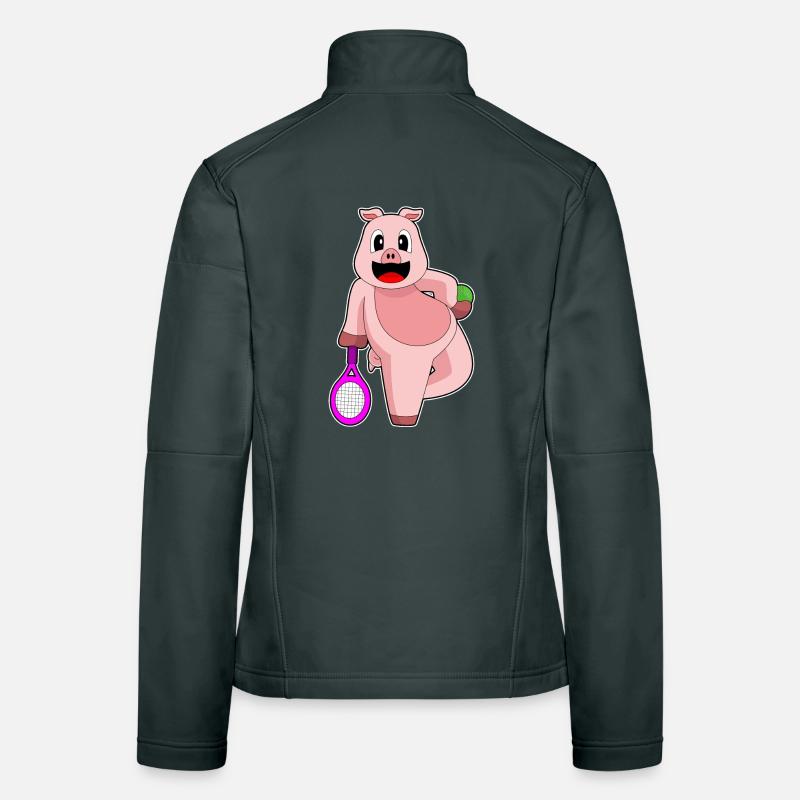 Pig Tennis Racket Women's Softshell Jacket