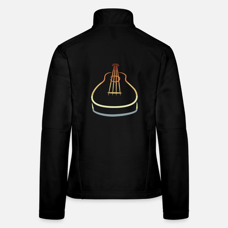 Retro Ukulele Sketch Women's Softshell Jacket