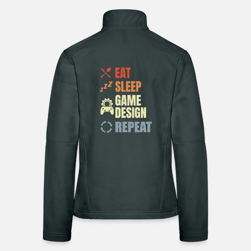 Eat Sleep Game Design Répéter Veste en tissu softshell Femme