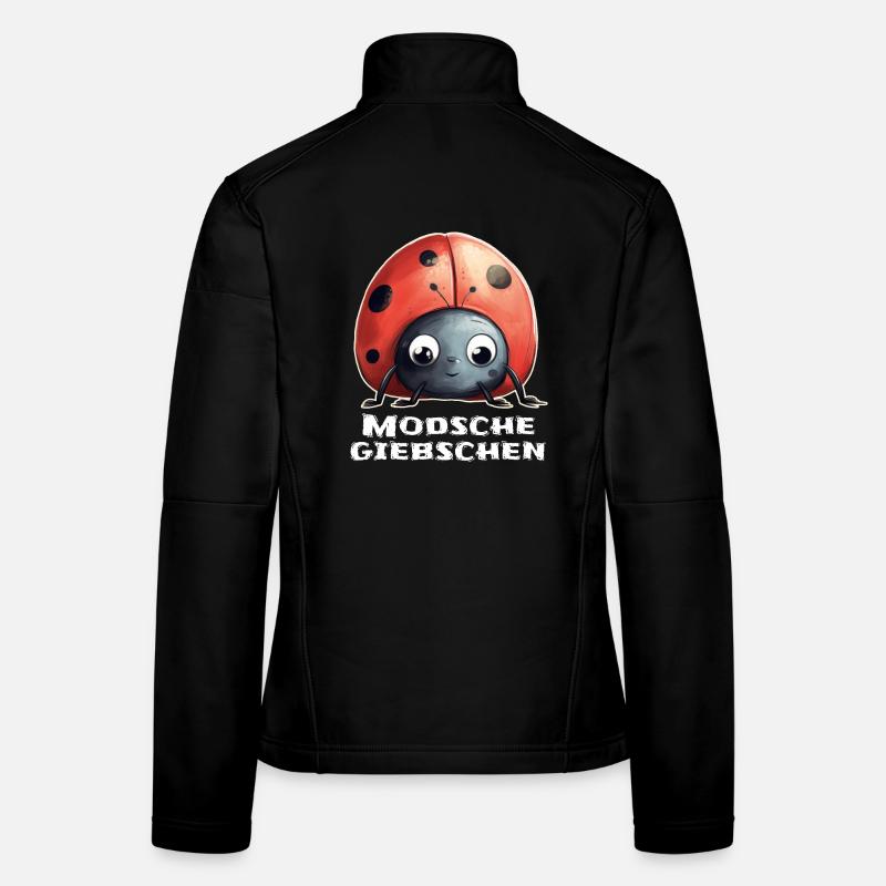 Modschegiebchen Marienkäfer Sächsisch Geschenk - Frauen Softshelljacke - Schwarz