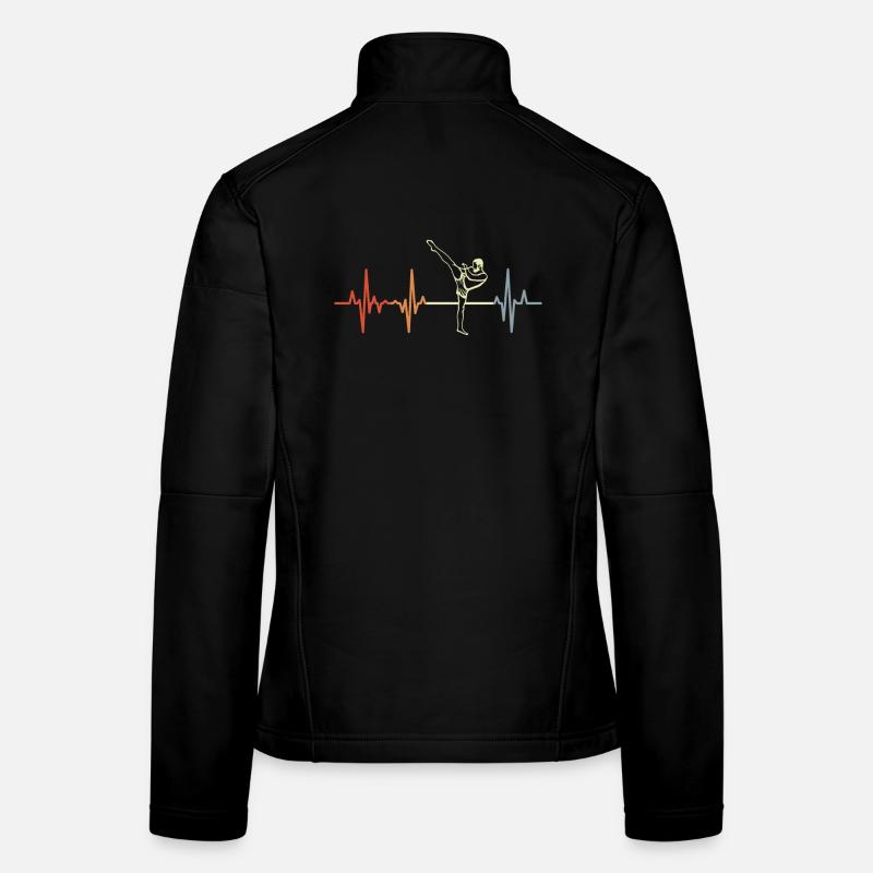 Palpitations cardiaques de kickboxeur vintage Veste en tissu softshell Femme