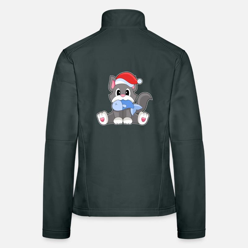 Chat Poisson De Noël Veste en tissu softshell Femme