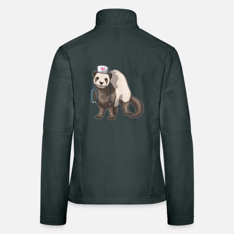 Frettchen Krankenschwester Stethoskop Frauen Softshelljacke
