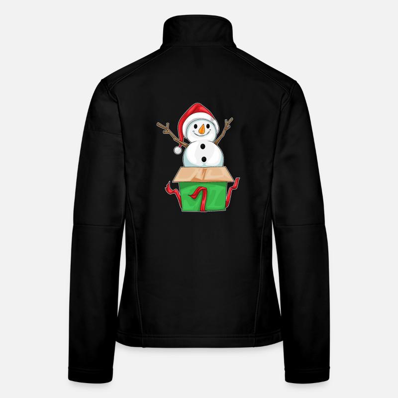 Schneemann Weihnachten Box - Frauen Softshelljacke - Schwarz