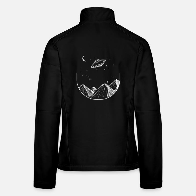 Berge Nachthimmel UFO Frauen Softshelljacke
