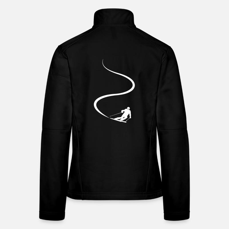Skispur, Apres Ski, Wintersport, Skiurlaub - Frauen Softshelljacke - Schwarz