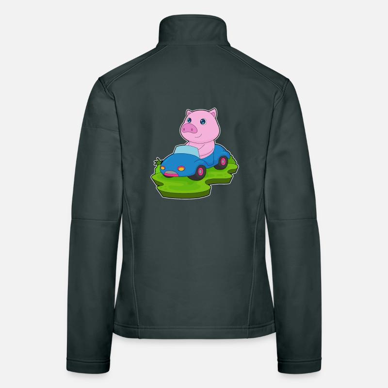 Voiture à cochon Veste en tissu softshell Femme
