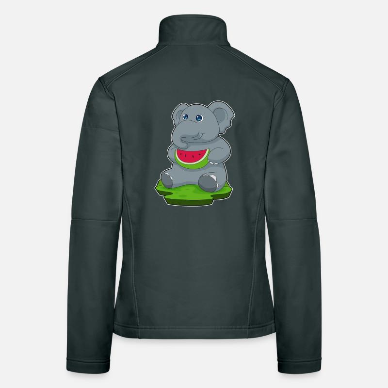 Elephant Watermelon Women's Softshell Jacket