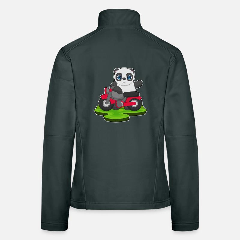 Panda Motorrad Frauen Softshelljacke