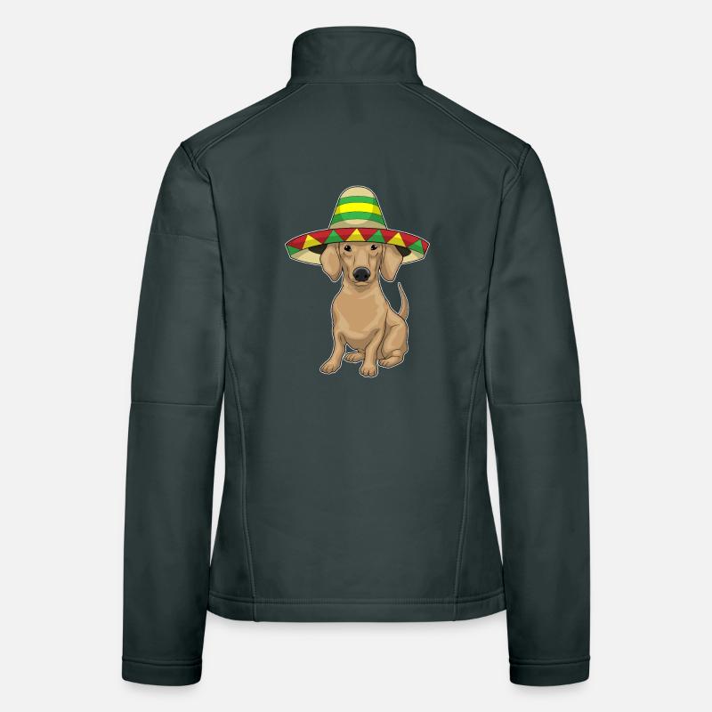 Teckel chapeau mexicain Veste en tissu softshell Femme