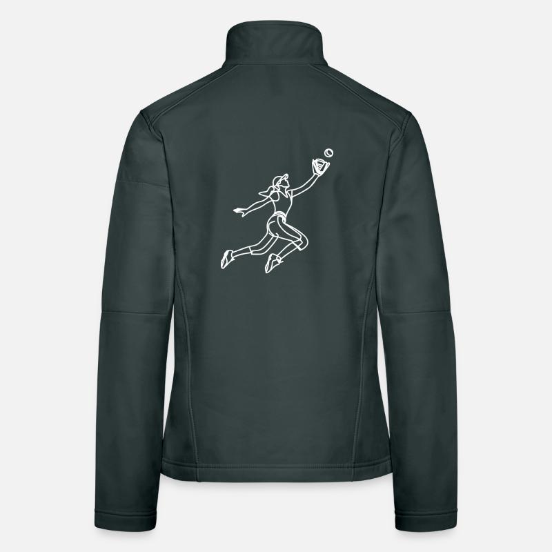 Dessin de joueuse de baseball Veste en tissu softshell Femme