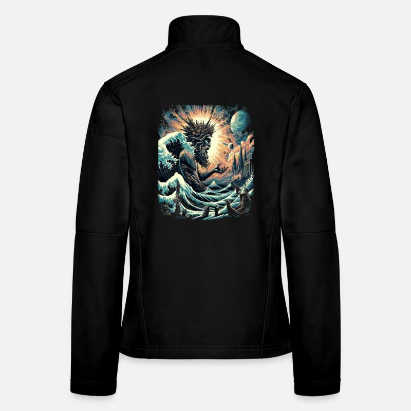Poseidon's Great Wave off Kanagawa Women's Softshell Jacket