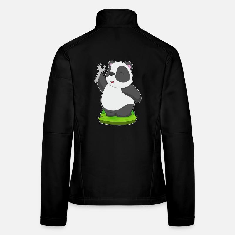 Panda Mechanic Wrench Workshop Women's Softshell Jacket