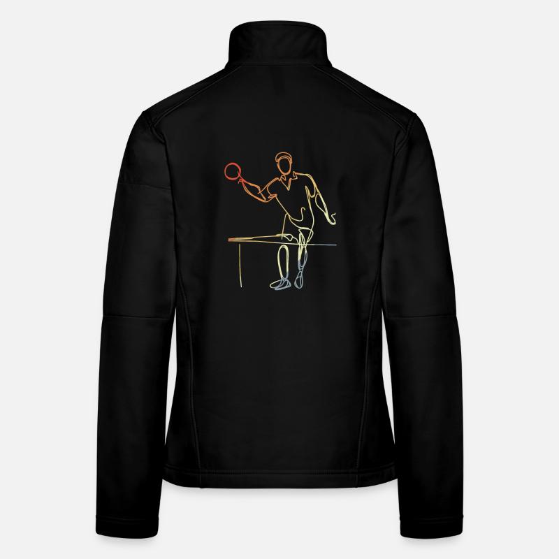 Dessin de tennis de Table Vintage Veste en tissu softshell Femme