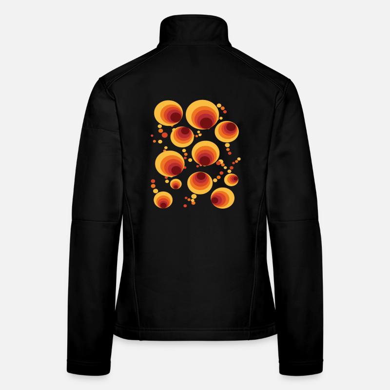 Abstract Polka Dots Circle Pattern Women's Softshell Jacket