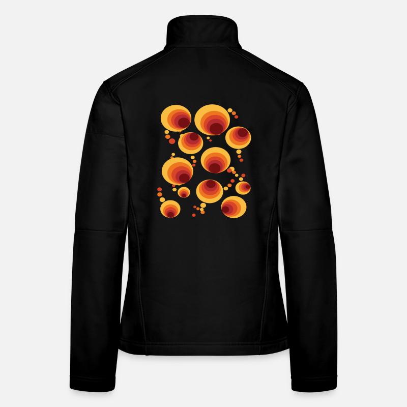 Vintage 50s 60s 70s Retro Circle Pattern Nostalgia Women's Softshell Jacket