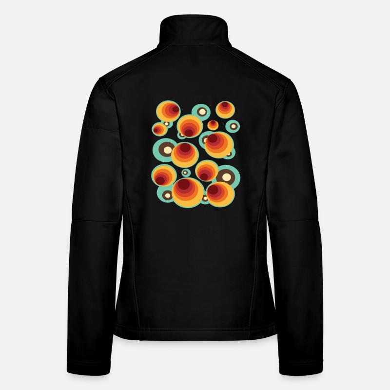 50er 60er Retro Muster Kreis Stilmuster Frauen Softshelljacke