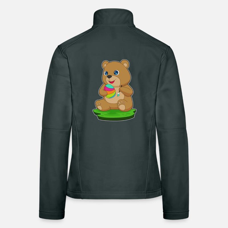 Bear Easter Paint Women's Softshell Jacket
