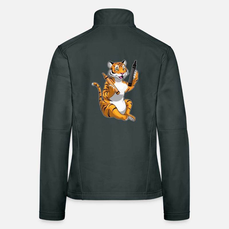 École de crayon Tiger Pupil Veste en tissu softshell Femme