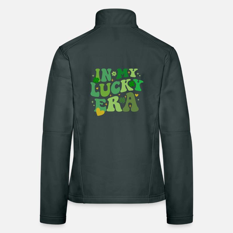 Dans mon ère chanceuse, le trèfle de la Saint-Patrick Veste en tissu softshell Femme