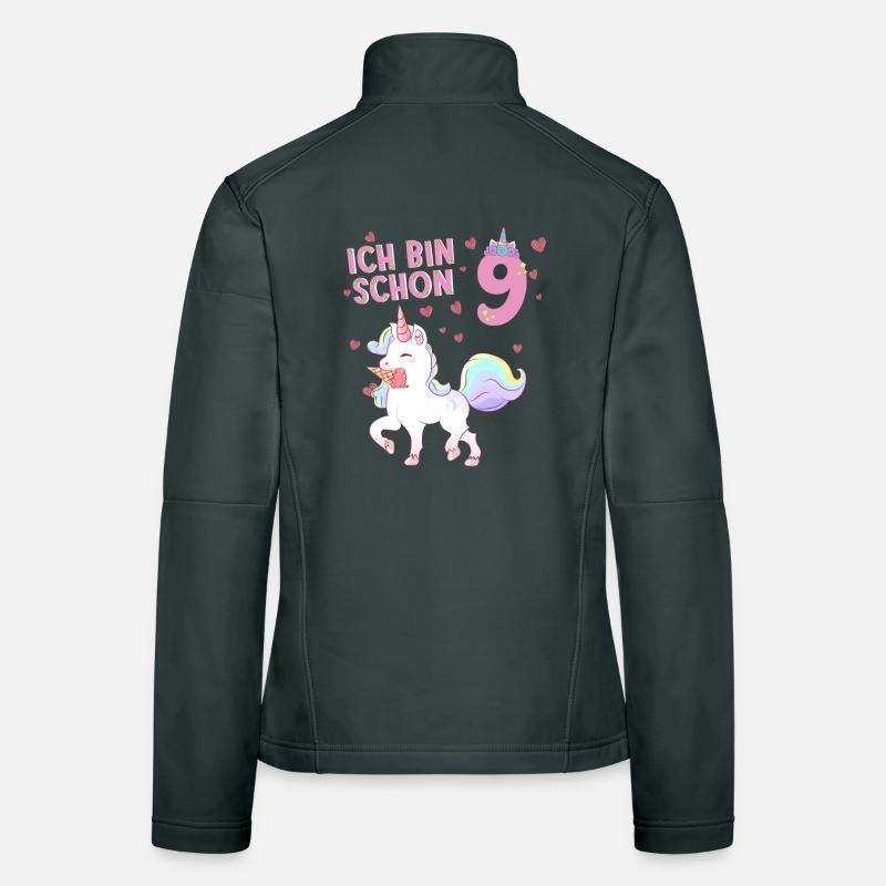 Ich bin schon 9 Einhorn Frauen Softshelljacke