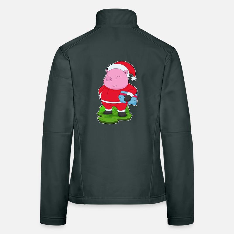 Pig Christmas Package Women's Softshell Jacket