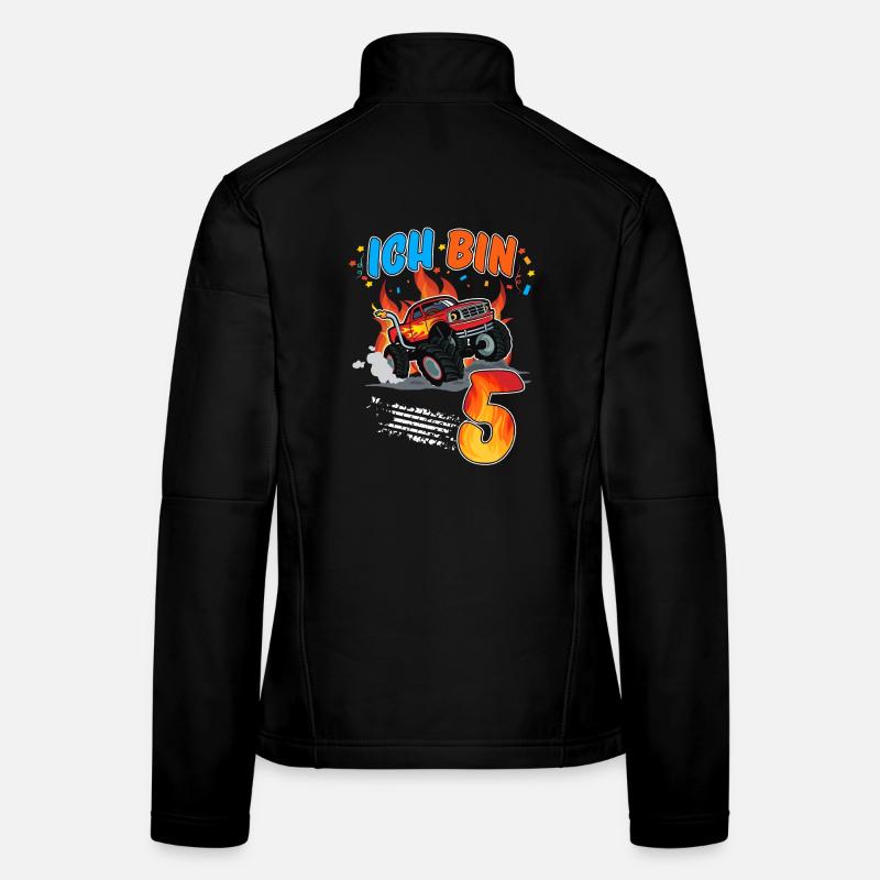 ich bin schon 5 Monster Truck Frauen Softshelljacke