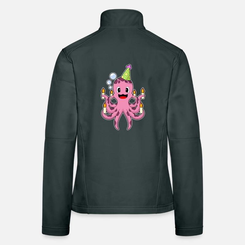 Krake Geburtstag Kerzen Frauen Softshelljacke