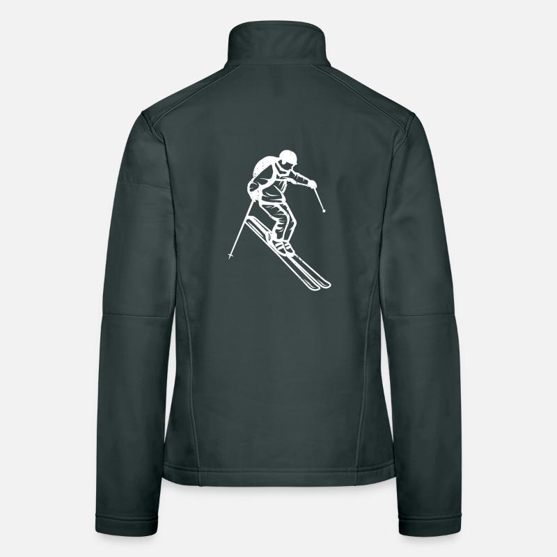 Dessin de skieur Veste en tissu softshell Femme