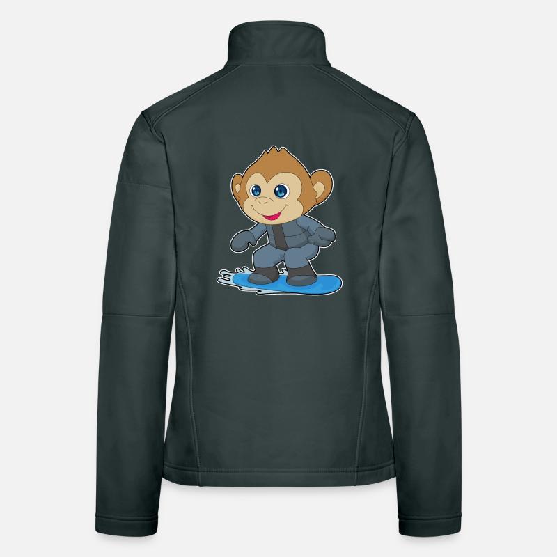 Affe Snowboarder Snowboard Frauen Softshelljacke