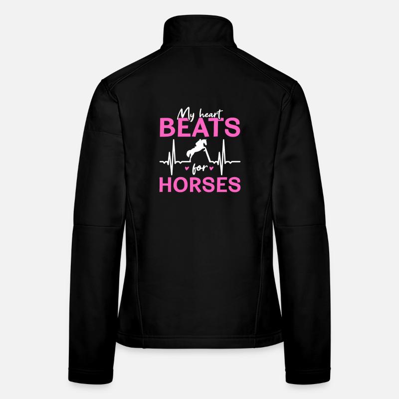 Mon cœur bat pour les chevaux Veste en tissu softshell Femme