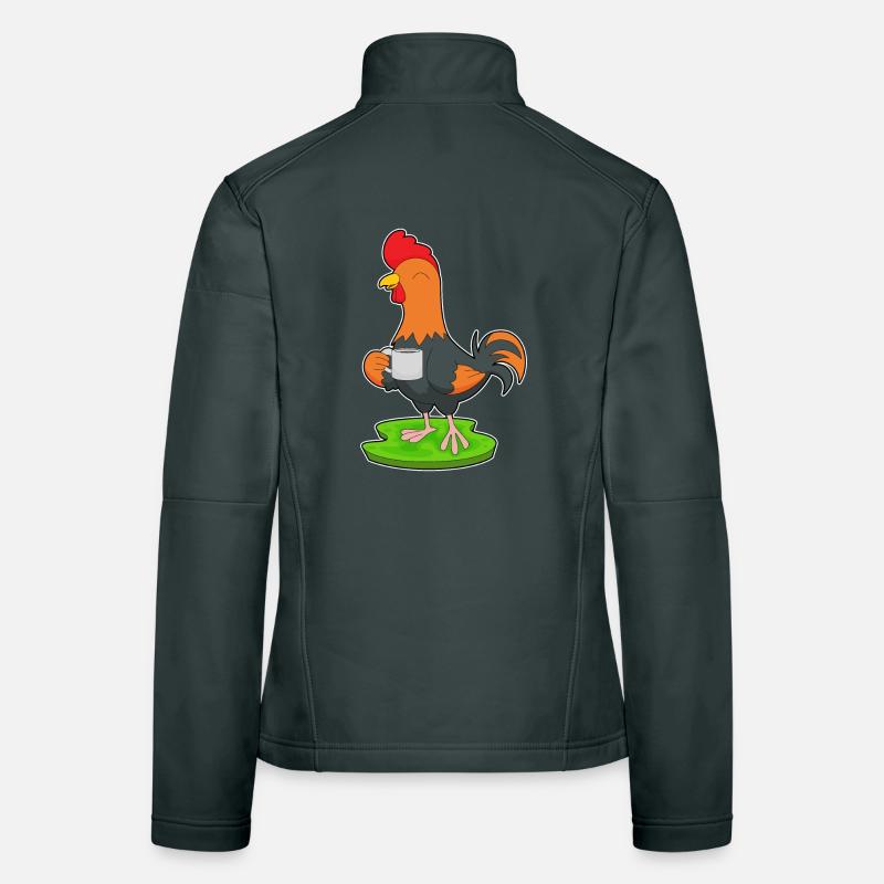 Rooster Cup Coffee Women's Softshell Jacket