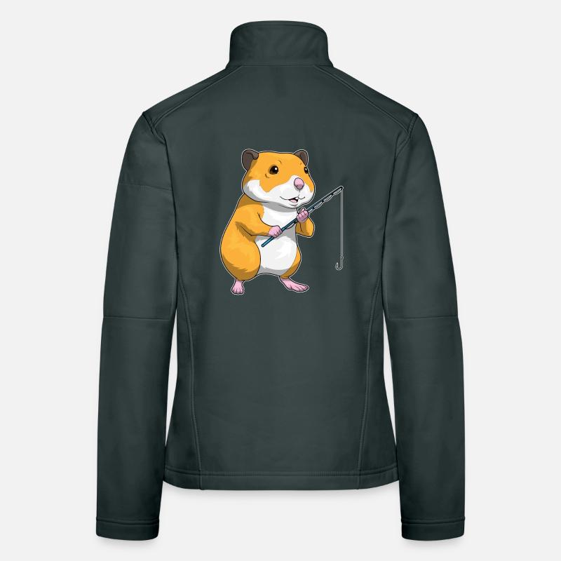 Canne à pêche Hamster Pêcheur Canne à pêche Veste en tissu softshell Femme