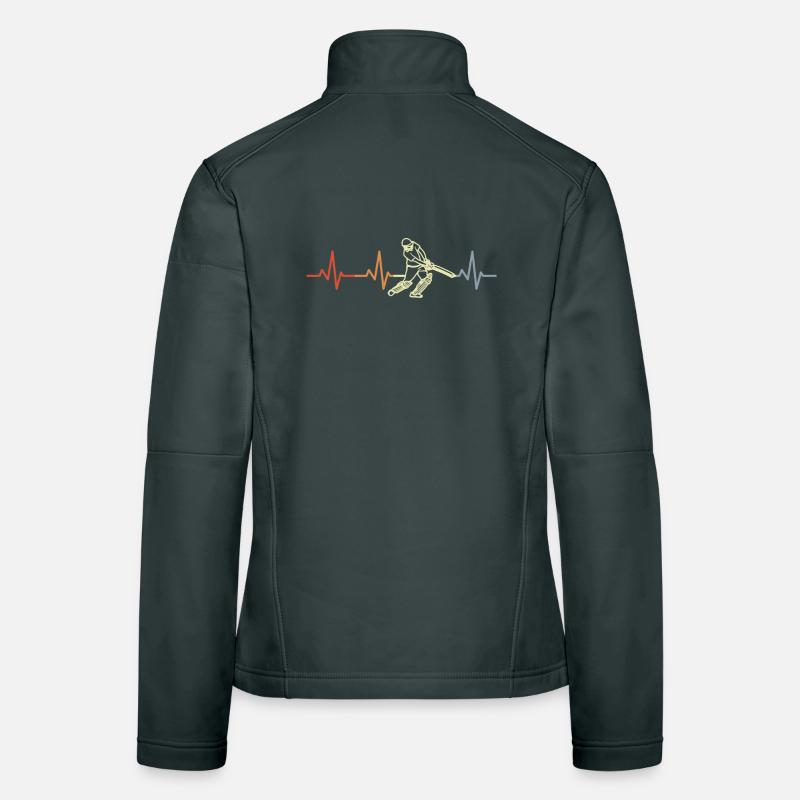 Retro Cricket Heart Line Women's Softshell Jacket