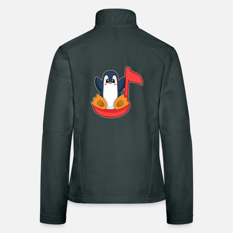 Penguin Musical Note Women's Softshell Jacket