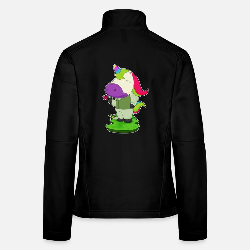 Licorne marié fleur mariage Veste en tissu softshell Femme